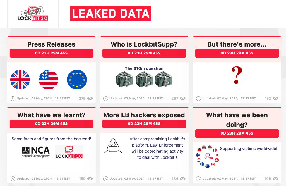 警方重新开启LockBit团伙网站并嘲讽勒索软件团伙